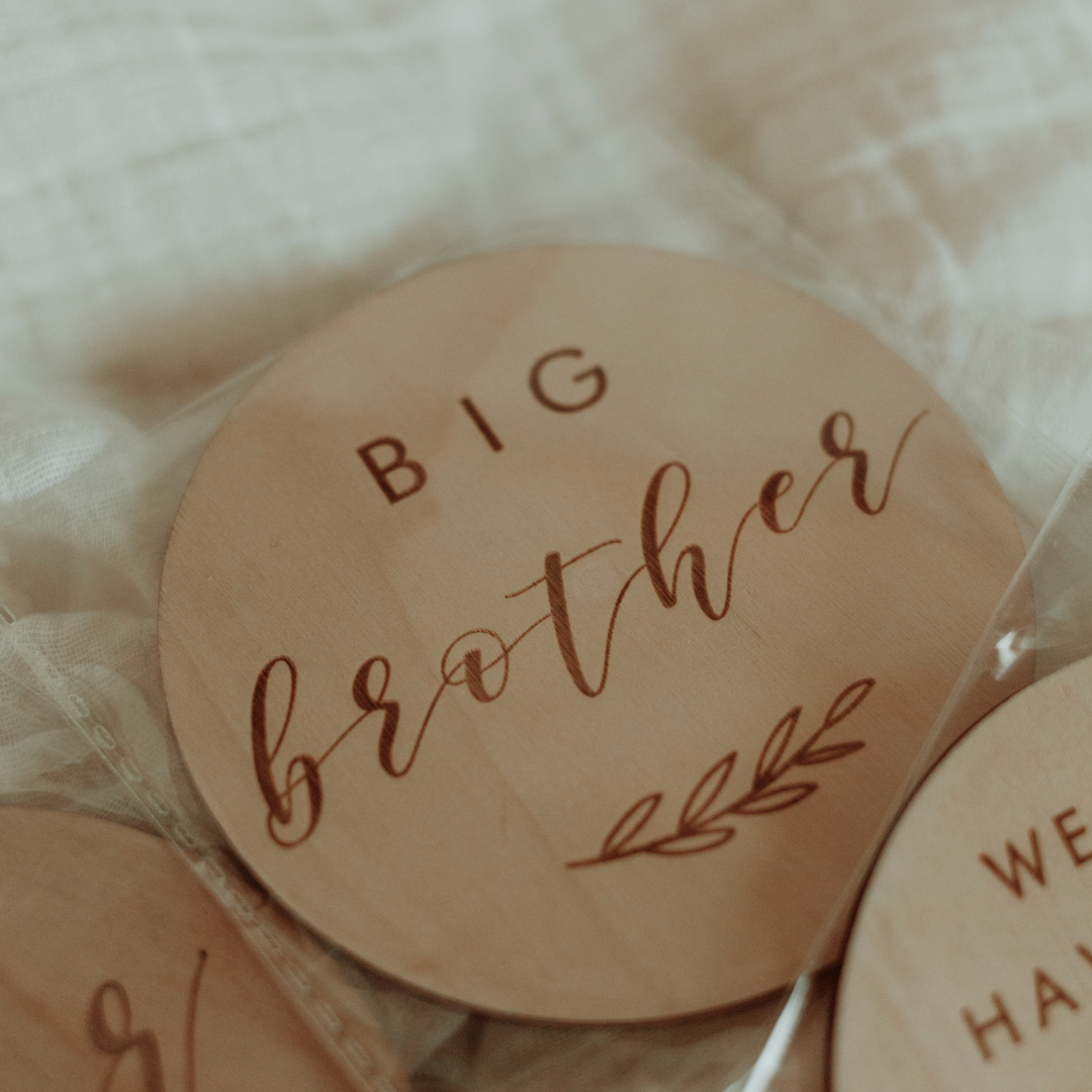 Big Sister/Big Brother Wooden Plaque - 10cm