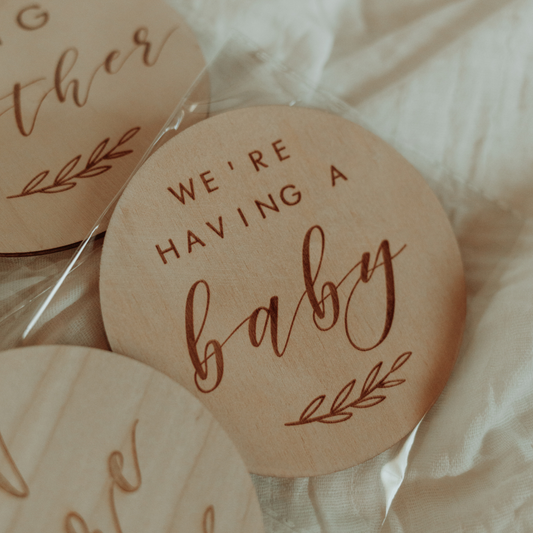 We're Having a Baby Wooden Plaque - 10cm