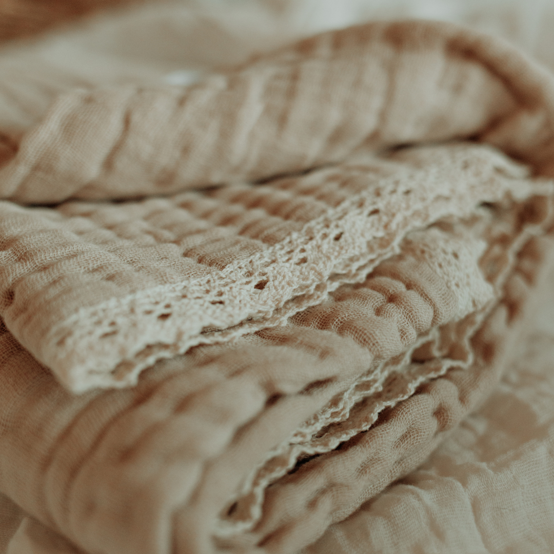 Cotton Gauze Lace Blanket