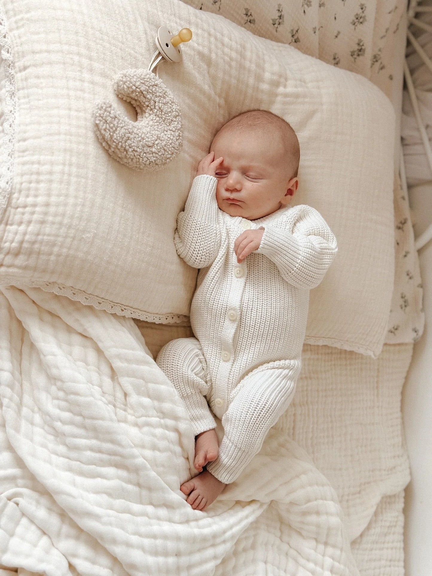 Everyday Ribbed Romper - Milk/Light Beige