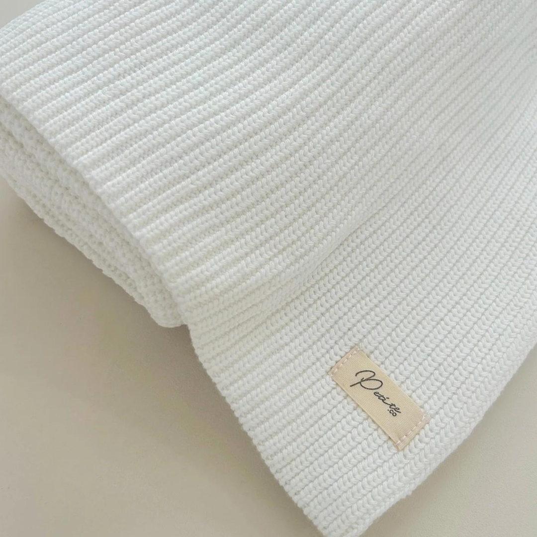 Ribbed Baby Blanket - Milk