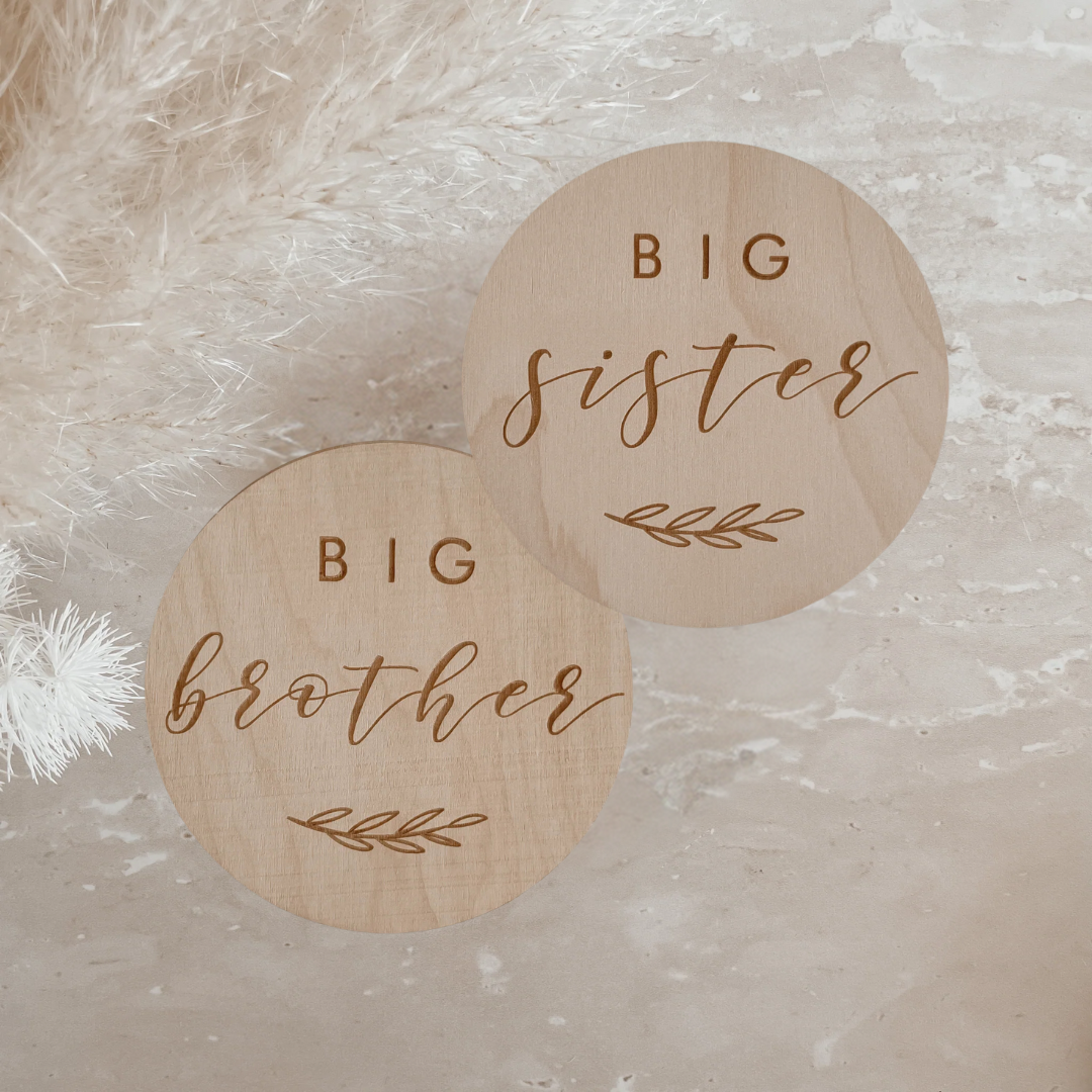 Big Sister/Big Brother Wooden Plaque - 10cm