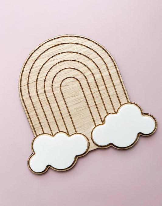 Wipeable Milestone Plaque - Rainbow Cloud