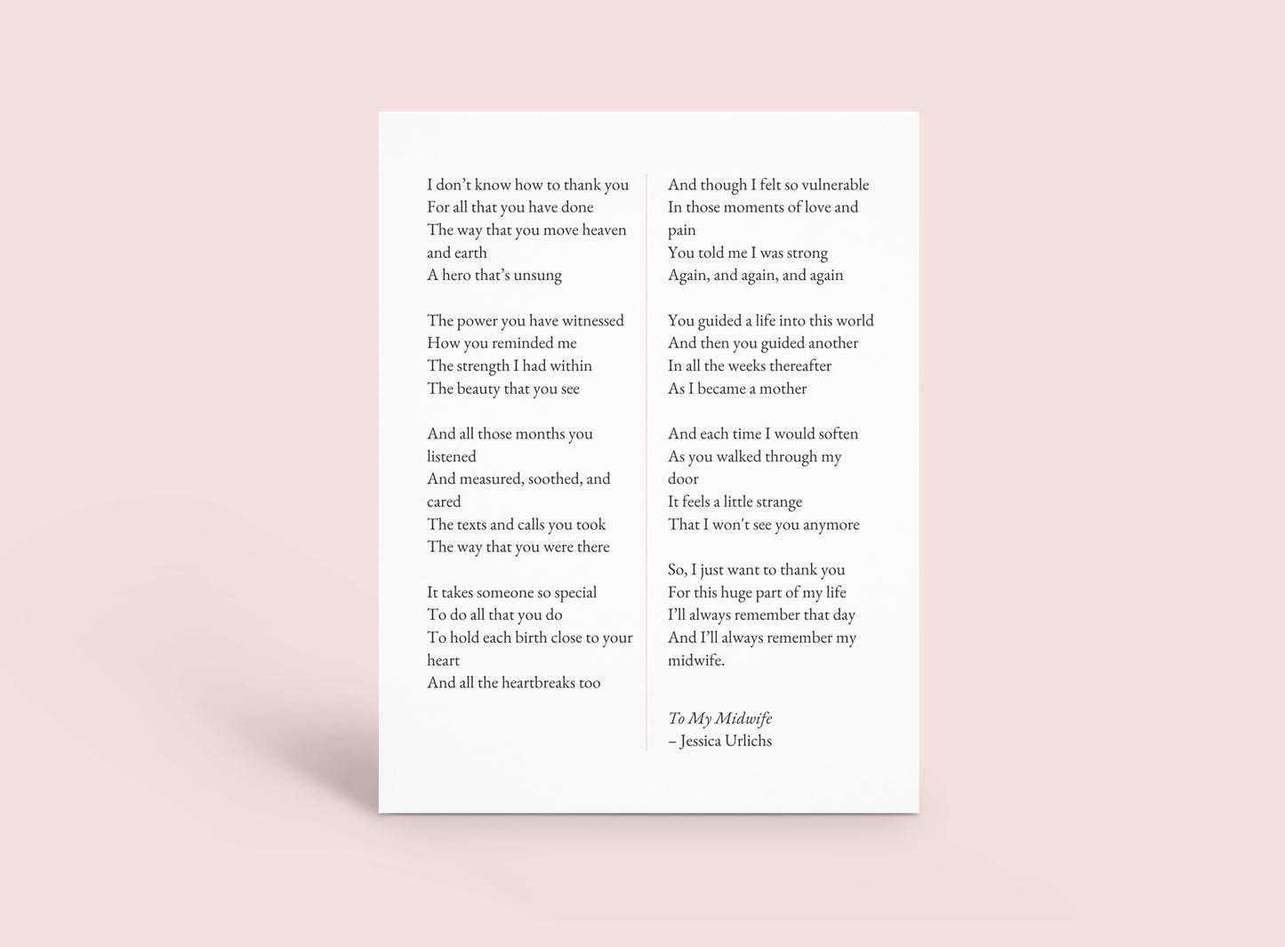 Jessica Urlichs Poetry Greeting Cards